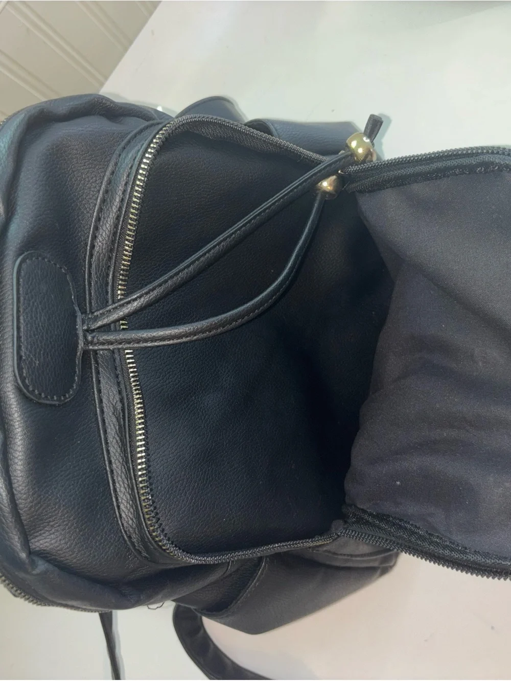 Classic Black Leather Women's Backpack